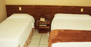 塞拉Inter hotel的有两张床和一部电话的酒店房间