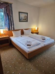Ένα ή περισσότερα κρεβάτια σε δωμάτιο στο Hotel BURGWALD