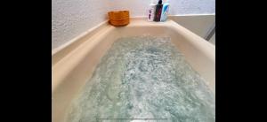 a bath tub filled with water in a sink at Azumi Relax Lodge201 in Azumino
