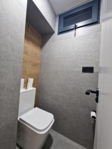 un piccolo bagno con servizi igienici e finestra di Renovated & Comfortable Apartment with Lift a Castellón de la Plana Altre 22 foto