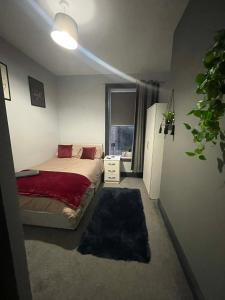 um quarto com uma cama, uma janela e um tapete em Allon Manor De'Grey em Hull mais 2 fotografias