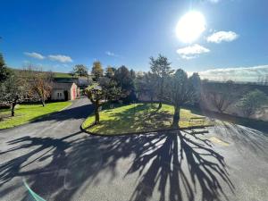 a shadow of a tree on a street at Domaine de la Chambre in Verrières
