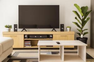 Et tv og/eller underholdning på Luxury Modern Apartment