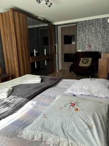 Un pat sau paturi într-o cameră la Dachi Apartment