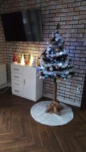 TV a/nebo společenská místnost v ubytování ,,Domek Na Skarpie'' z Balią i basenem letnim