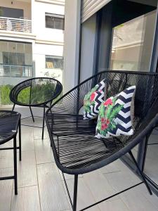 Χώρος καθιστικού στο independant studio with garden