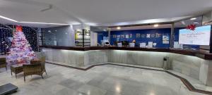 a christmas tree in a bar in a store at Benal Beach Vibe in Benalmádena