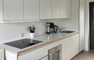 Køkken eller tekøkken på Stunning Home In Gudhjem With Sauna