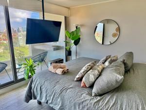 TV a/nebo společenská místnost v ubytování Moderno y hermoso depto Estudio en Montemar