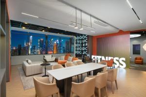 Χώρος καθιστικού στο 丽呈格芮酒店-广州珠江新城太古汇店-广交会免费巴士接送