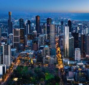 Udsigt til Melbourne eller udsigt til byen taget fra feriehuset