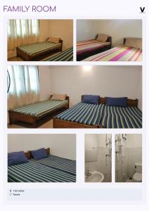 Giường trong phòng chung tại VThree Hotel +44 ảnh