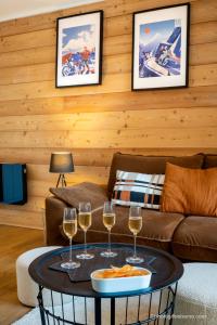 Χώρος καθιστικού στο Appartement pieds des pistes et commerces