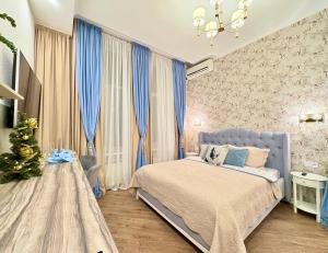 Postel nebo postele na pokoji v ubytování Апартаменты на Набережной + 11 fotografií