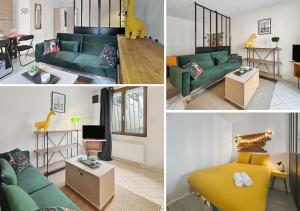 Et opholdsområde på Studio rénové, calme, commerces & RER à 5 min