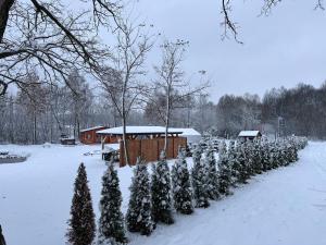 Ranczo Rogowo jacuzzi sauna łowisko v zimě