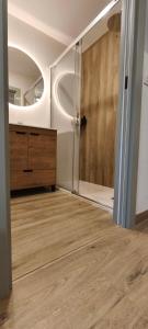 San MartínAlbergue La Incera的房间里有水槽和镜子的浴室 更多79张照片