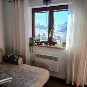 a room with a window with a radiator and a window sill at Apartman Montis in Kupres