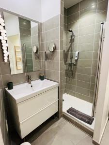 Koupelna v ubytování Le Saint Fiacre - Homillesime