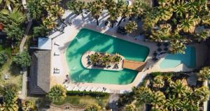 an aerial view of a resort with a pool at Hotel Puesta del Sol in San Rafael