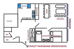 a black and white floor plan of a small house at Landhaus Panorama in Reutte +61 photos