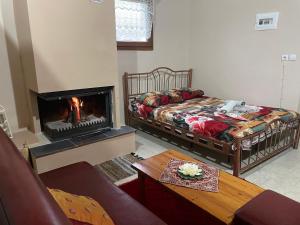 Ένα ή περισσότερα κρεβάτια σε δωμάτιο στο Villa Olympus