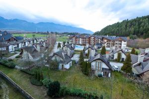 an aerial view of a village with houses at Blue Nest Studio - Free Parking and Mountain View in Razlog