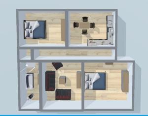 two views of a floor plan of a house at Ferienwohnung Fehse in Kalbe