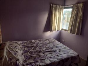 ein Schlafzimmer mit einem Bett und einem Fenster in der Unterkunft Casa en La Caleta Mar de Cobos in Mar de Cobo