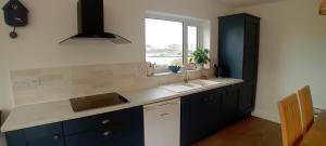 Ferry Lodge Cottage في غابات كيلرَش: مطبخ مع حوض ونافذة