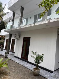 Villa Kia Ora في غالي: مبنى ابيض امامه شجرة