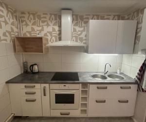 Kuchyň nebo kuchyňský kout v ubytování Le Cocon Commerçien