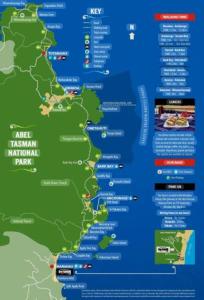a map of ireland and its attractions at Cabins on Tudor bed & breakfast in Motueka +152 photos