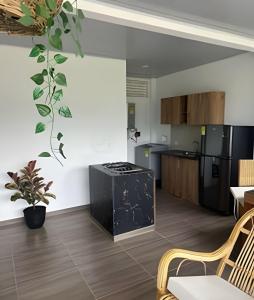 Kuchyň nebo kuchyňský kout v ubytování Cabaña Amanecer con Jacuzzi Vista a las Montañas. + 10 fotografií