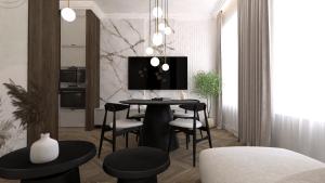 Η κουζίνα ή μικρή κουζίνα στο Family & Business Apartments Sienkiewicza Wesoła No 7 Centrum Downtown - PREMIUM SPA - 1 Bedroom with Private Sauna and Jacuzzi +19 φωτογραφίες