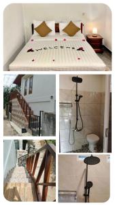 a collage of pictures of a bedroom and a bed at Jay Guest House Gili Gede in Sekotong