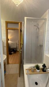 Koupelna v ubytování Blick auf Bautzen