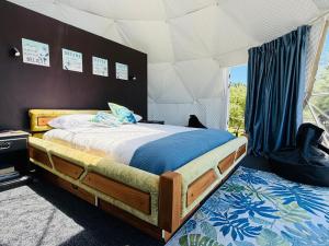 芒奥努伊Dome on Leccino的帐篷里有一张床的卧室