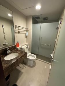 Koupelna v ubytování Am suites