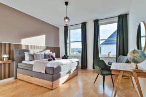 Ένα ή περισσότερα κρεβάτια σε δωμάτιο στο Luxus Apartments - Mitten in Deutschland - Perfekte Lage - Parkplatz