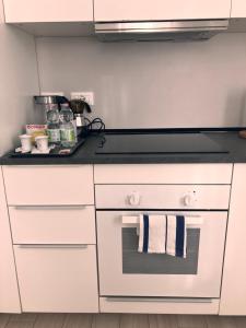 Η κουζίνα ή μικρή κουζίνα στο ROSSENA HOME tranquillo appartamento, con giardino, vicino al centro ed all'Ospedale Santa Maria Nuova SMN