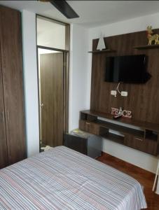 Postel nebo postele na pokoji v ubytování Habitación Piscina Flandes