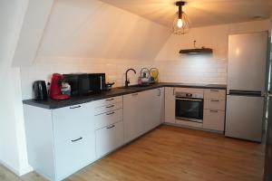 Kuchyň nebo kuchyňský kout v ubytování L'appartement de la fontaine + 9 fotografií