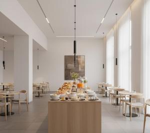 un buffet di cibo su un tavolo in un ristorante di Cruzeiro Hotel Kaş a Kaş