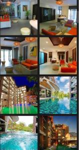 un collage di foto diverse di una piscina di Cozy&callm a Patong Beach Altre 4 foto