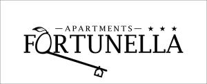 a black and white illustration of the wordsentrants fortunate at Apartments Fortunella in Budva