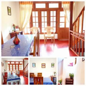 a collage of photos of a dining room and living room at Manel Villa. in Nuwara Eliya +4 photos