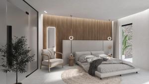 Rúm í herbergi á Casa Harmonia - 5-Bedroom Group Villa with Private Pool, Outdoor Cinema & Fire Pit +6 myndir