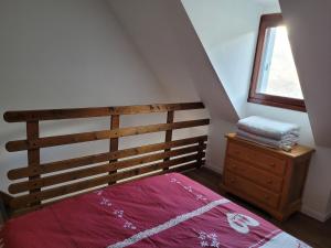 Кровать или кровати в номере Chalet vue montagne T2 duplex, 6 personnes