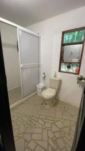 Koupelna v ubytování Cabaña San Nicolás